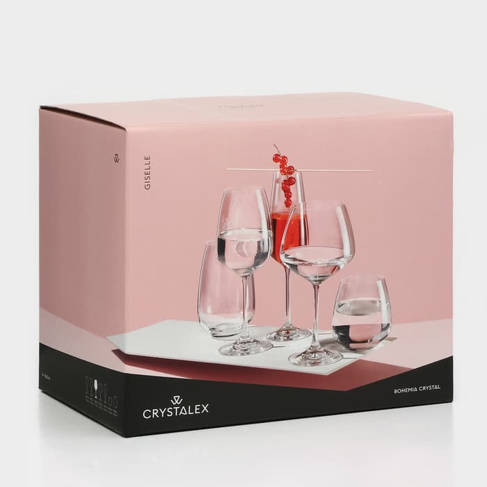 Бокалы «Жизель», 560 мл, набор 6 шт., стекло, прозрачные