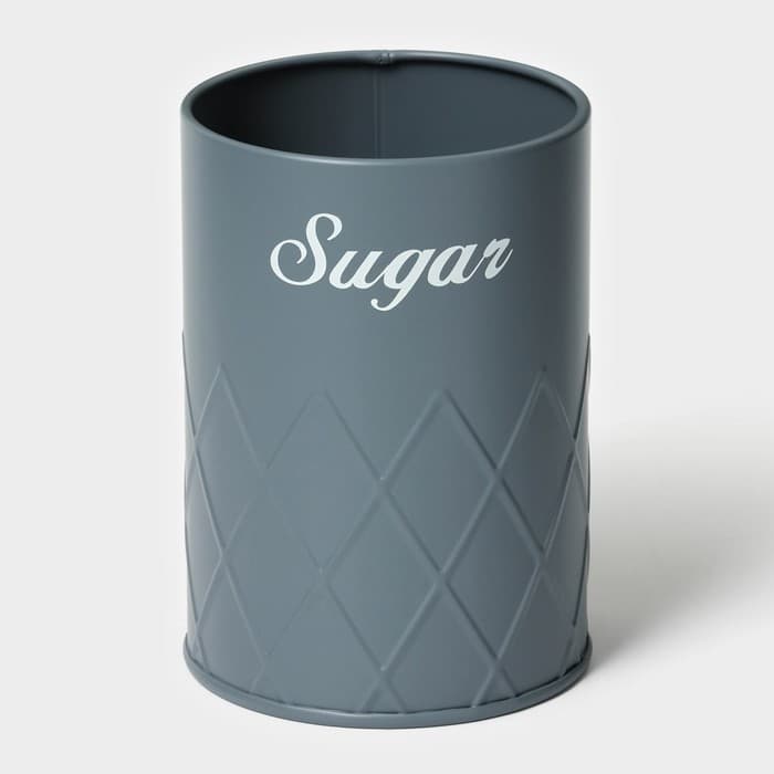 Банка для сахара Magistro Sugar Graphite, 9.5×13.5 см, с бамбуковой крышкой, серая