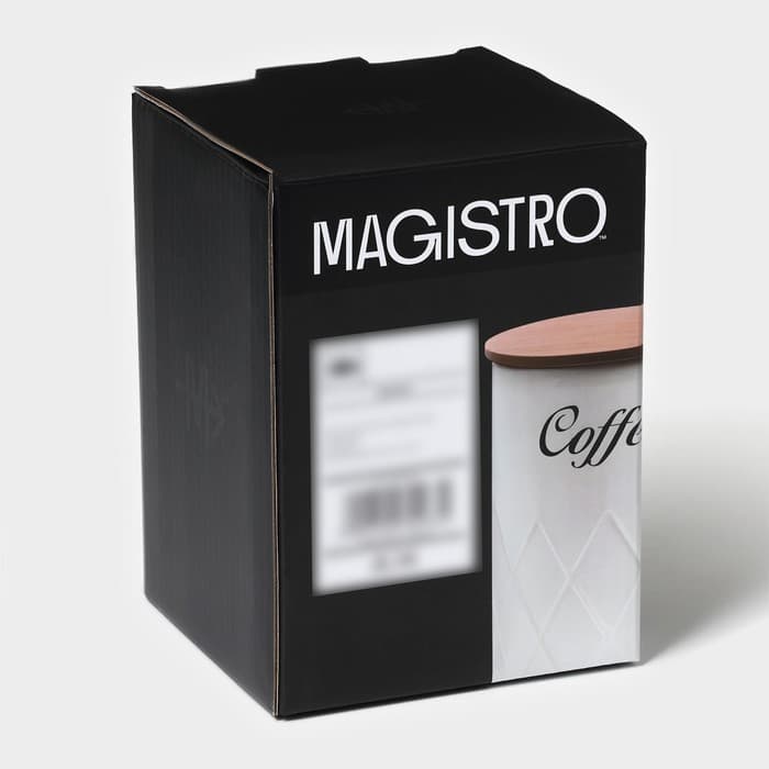 Банка для кофе Magistro Coffee Graphite, 9.5×13.5 см, с бамбуковой крышкой, серая