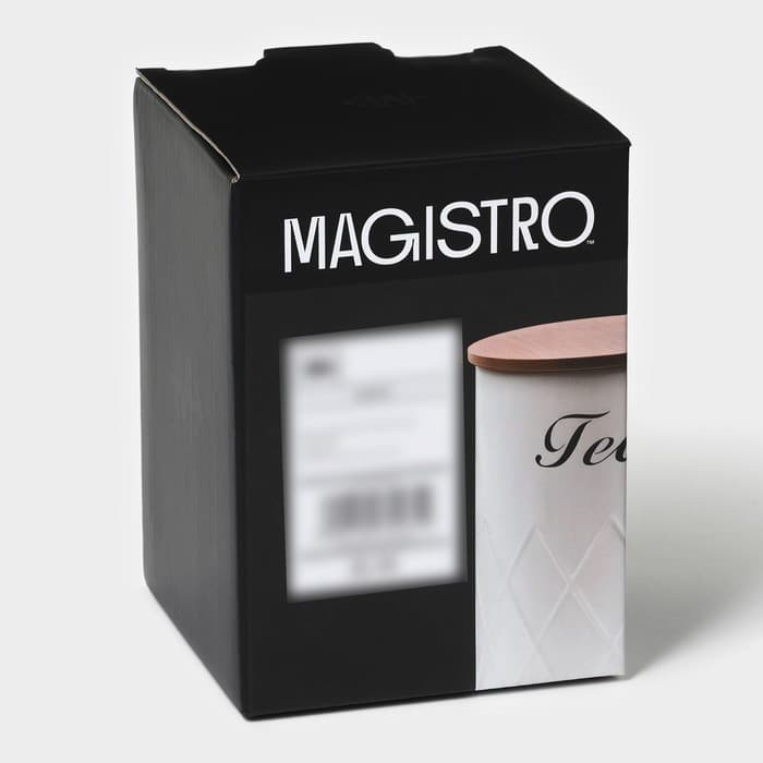 Банка для чая Magistro Tea Graphite, 9.5×13.5 см, с бамбуковой крышкой, серая