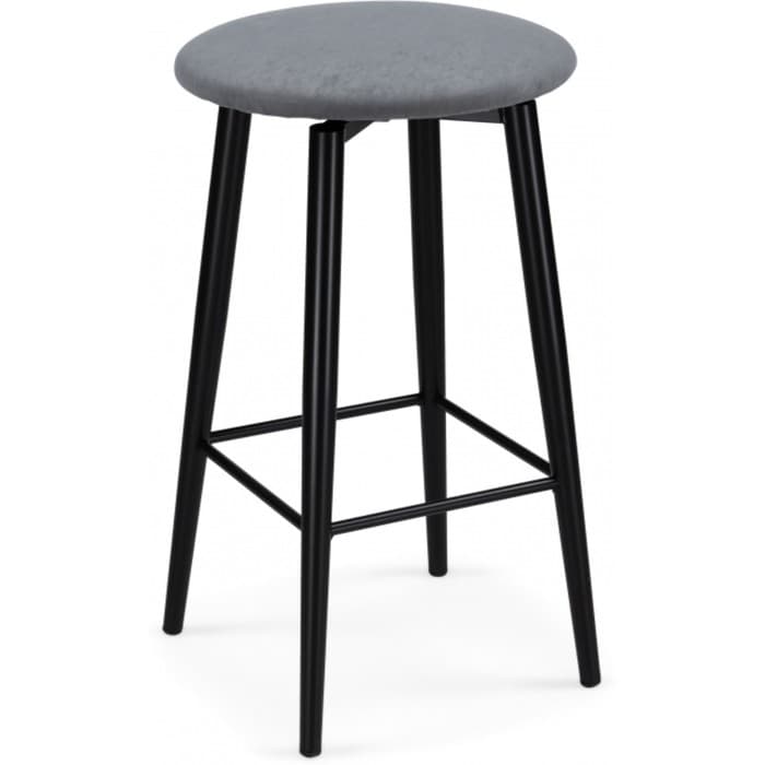Стул барный «Гангток сильвер», крутящийся, 360×360×640 мм, металл/велюр, цвет черный/серый