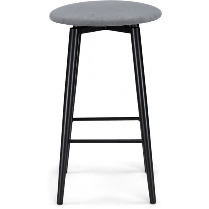 Стул барный «Гангток сильвер», крутящийся, 360×360×640 мм, металл/велюр, цвет черный/серый