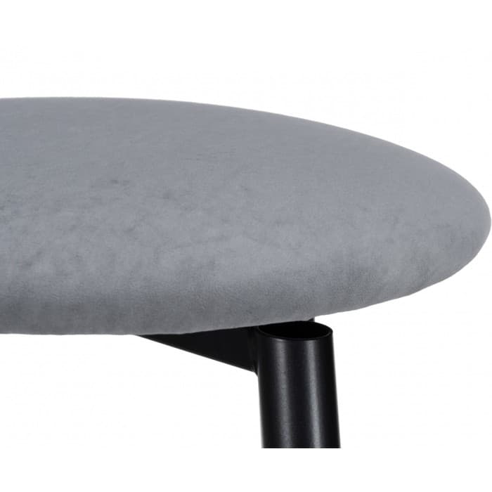 Стул барный «Гангток сильвер», крутящийся, 360×360×640 мм, металл/велюр, цвет черный/серый