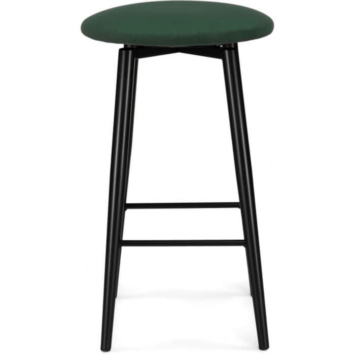 Стул барный «Гангток изумруд», крутящийся, 360×360×640 мм, металл/велюр, цвет черный/зеленый