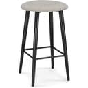 Стул барный «Гангток олива», 380×380×620 мм, металл/рогожка, цвет черный/бежевый