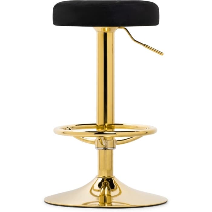 Стул барный Marun металл/велюр, золотой/черный 39x39x63 см