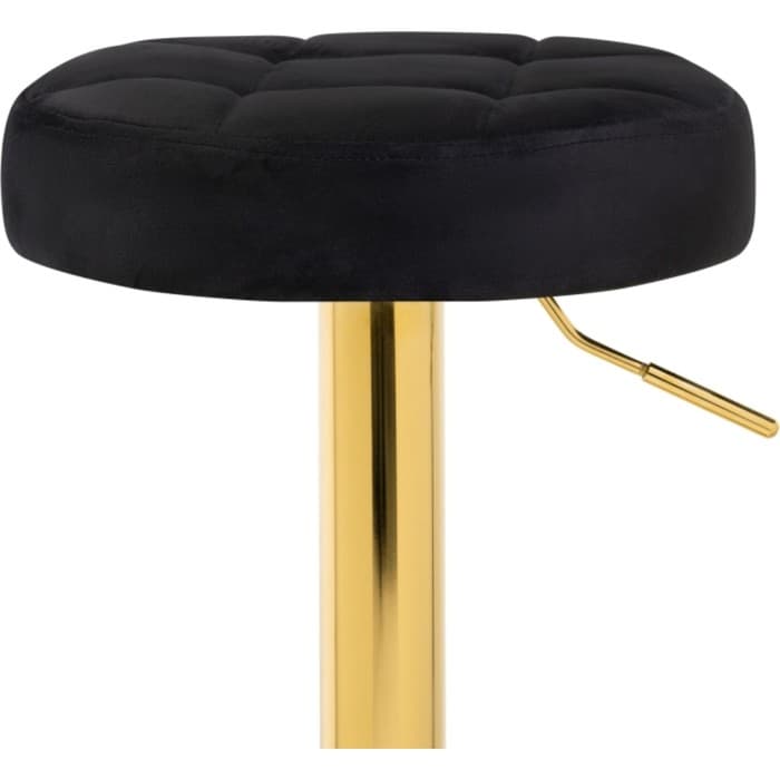 Стул барный Marun металл/велюр, золотой/черный 39x39x63 см