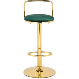 Стул барный Lusia  металл/велюр, золотой/зеленый 38x40x84 см