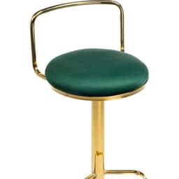 Стул барный Lusia  металл/велюр, золотой/зеленый 38x40x84 см