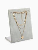 Подставка для кулонов, цепочек, браслетов QF, 12 крючков 20×10×25 см, бархатная, серая