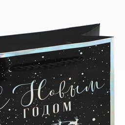 Пакет новогодний подарочный голографический «С Новым годом», S 12×15×5.5 см