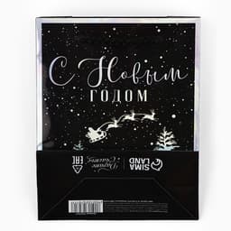 Пакет новогодний подарочный голографический «С Новым годом», S 12×15×5.5 см