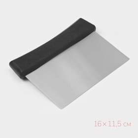 Шпатель кондитерский Доляна, 16×11.5 см, нержавеющая сталь, чёрный