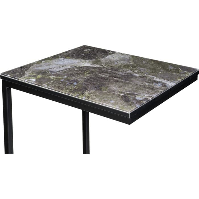 Столик журнальный «Геркулес», 300×340×620 мм, металл, цвет королевский мрамор/черный