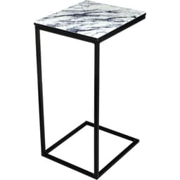 Столик журнальный «Геркулес», 300×340×620 мм, металл, цвет белый мрамор/черный
