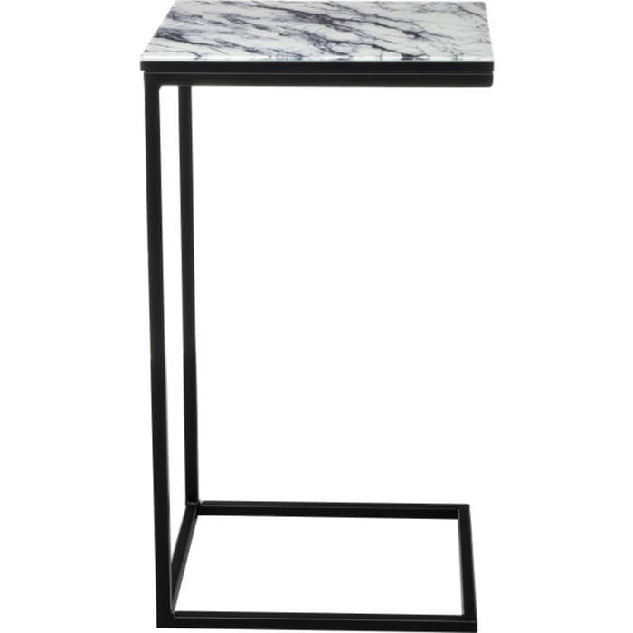 Столик журнальный «Геркулес», 300×340×620 мм, металл, цвет белый мрамор/черный