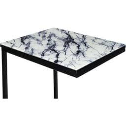 Столик журнальный «Геркулес», 300×340×620 мм, металл, цвет белый мрамор/черный