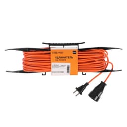 Удлинитель на рамке Luazon Lighting ECO, 1 розетка, ПВС 2×0.75, 6 А, 1300 Вт, IP 20, 20 м, Оранжевый
