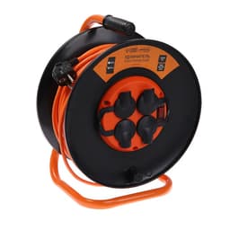 Удлинитель на катушке Luazon Lighting ЕСО, 4 розетки, 50 м, 10 А, ПВС 3×0.75 мм2, с з/к, IP 20, термовыключатель