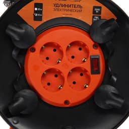 Удлинитель на катушке Luazon Lighting ЕСО, 4 розетки, 50 м, 10 А, ПВС 3×0.75 мм2, с з/к, IP 20, термовыключатель