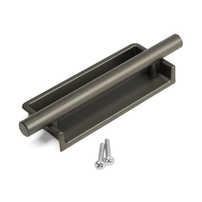 Ручка врезная, Hidden, мо 96 мм, тёмная, железо