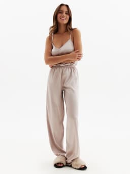 Брюки домашние женские MINAKU: Home collection, бежевые, размер 46