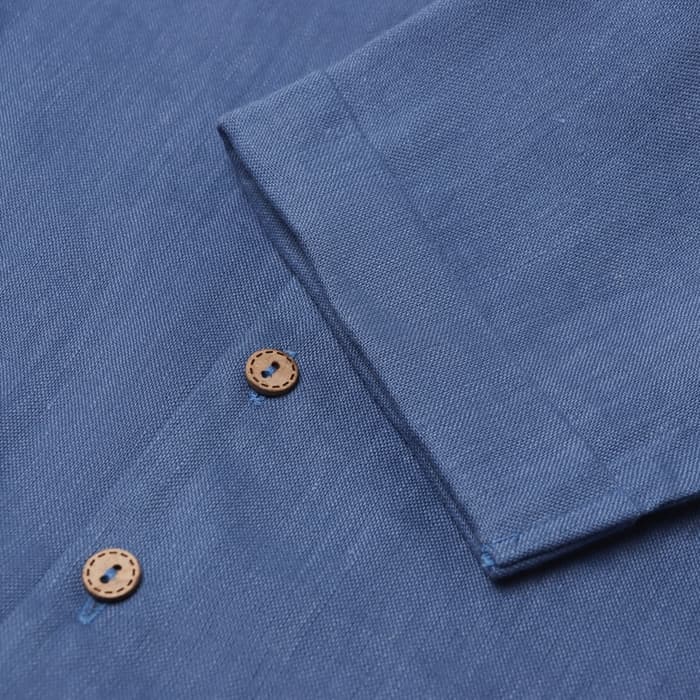 Рубашка для мальчика «Крошка Я» Linen, рост 86-92, синяя