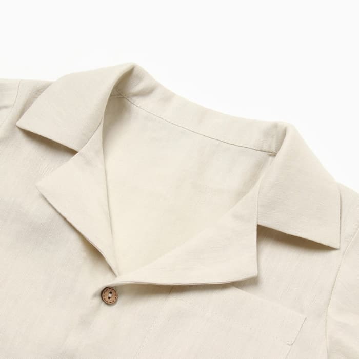 Рубашка для мальчика «Крошка Я» Linen, рост 92-98 см, молочная