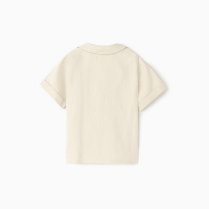 Рубашка для мальчика «Крошка Я» Linen, рост 92-98 см, молочная