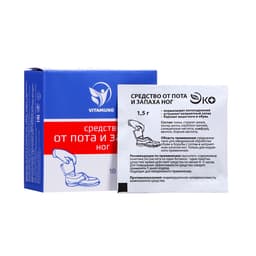 Средство от пота и запаха ног Vitamuno, 10 пакетиков по 1.5 г