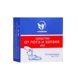 Средство от пота и запаха ног Vitamuno, 10 пакетиков по 1.5 г
