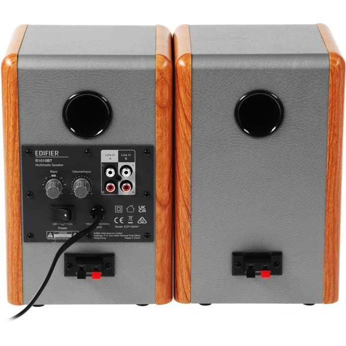 Колонки Edifier R1010BT, формат акустики 2.0, 24 Вт, Bluetooth, МДФ, от сети, коричневые