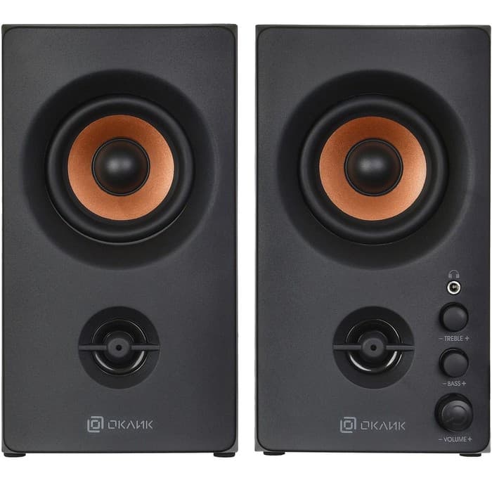 Колонки Oklick OK-164, формат акустики 2.0, 30 Вт, МДФ, от сети, чёрный
