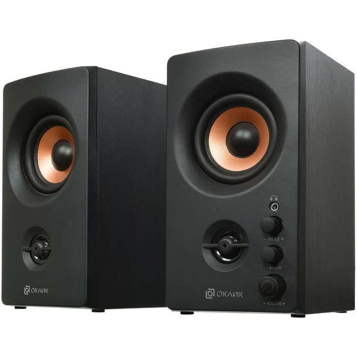 Колонки Oklick OK-164, формат акустики 2.0, 30 Вт, МДФ, от сети, чёрный