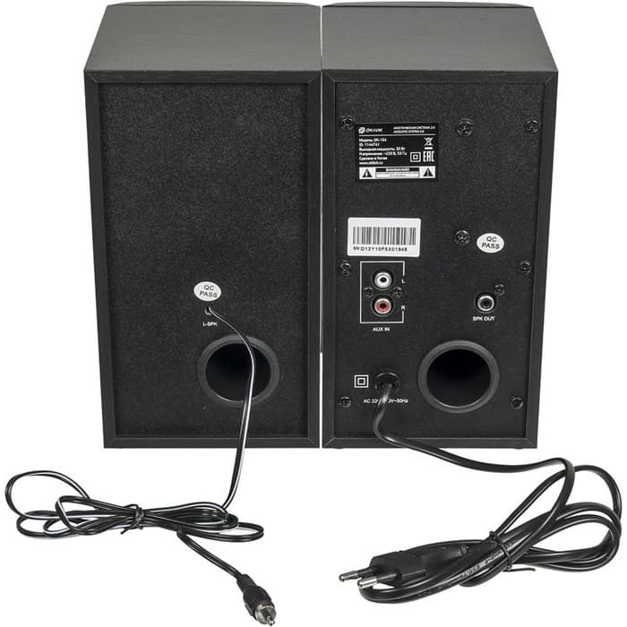 Колонки Oklick OK-164, формат акустики 2.0, 30 Вт, МДФ, от сети, чёрный
