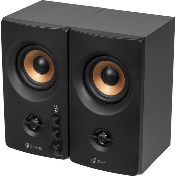 Колонки Oklick OK-164, формат акустики 2.0, 30 Вт, МДФ, от сети, чёрный