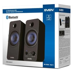 Колонки Sven 431, формат акустики 2.0, 6 Вт, Bluetooth, USB, чёрные