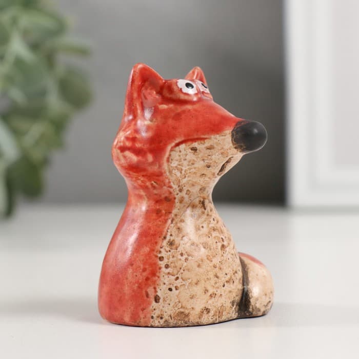 Фигурка керамика «Рыжая лисичка», 5.1×5.4×6.8 см