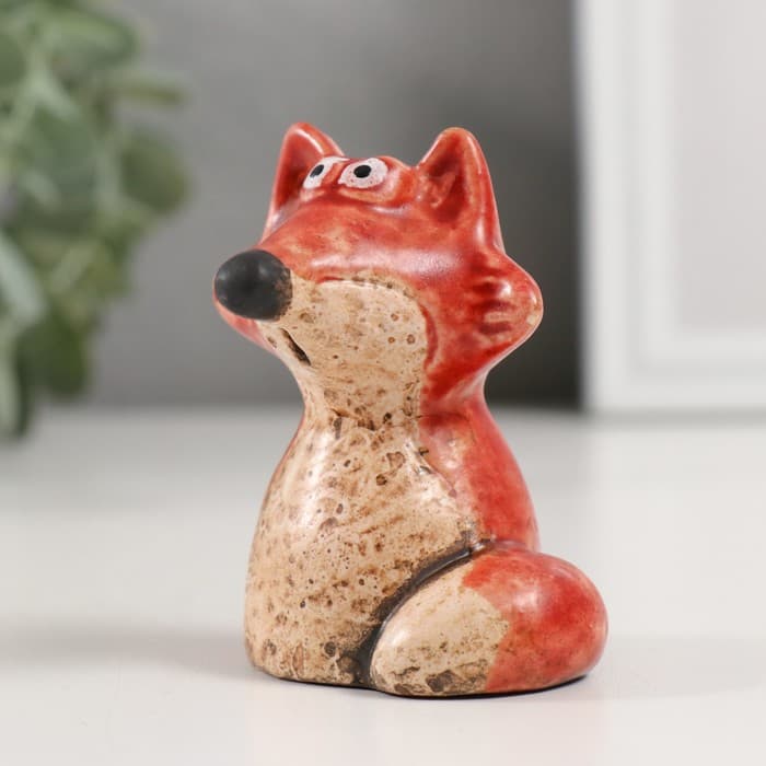 Фигурка керамика «Рыжая лисичка», 5.1×5.4×6.8 см