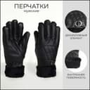 Перчатки мужские, безразмерные, с утеплителем, чёрная