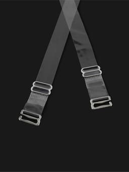 Лямки для бюстгальтера, силиконовые, фурнитура металл, 1.5 см, 37 см, пара, прозрачные