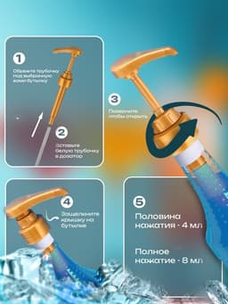 Помпа - дозатор для сиропа, золотая, 8 мл