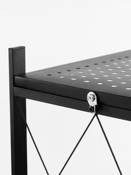 Стеллаж складной на колесах, 5 полок, 72×36×162.5 см, чёрный матовый