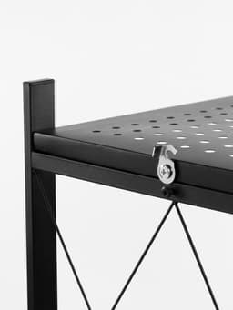 Стеллаж складной на колесах, 5 полок, 72×36×162.5 см, чёрный матовый