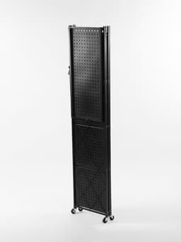 Стеллаж складной на колесах, 5 полок, 72×36×162.5 см, чёрный матовый