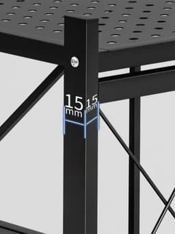 Стеллаж складной на колесах, 5 полок, 72×36×162.5 см, чёрный матовый