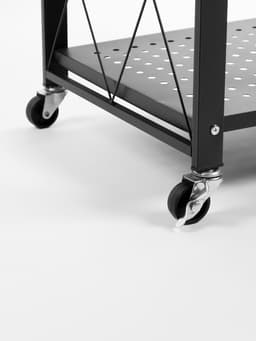 Стеллаж складной на колесах, 5 полок, 72×36×162.5 см, чёрный матовый