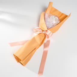 Букет из мыльных лепестков для ванны «Роза в шарике», подарочный, оранжевый, 8.5×8.5×36 см