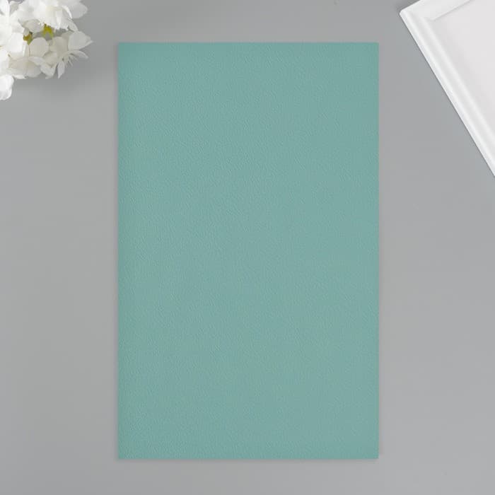 Лист для творчества искусственная кожа «Рисунок Личи», мятный лист 33×20 см, толщина 0.7 мм