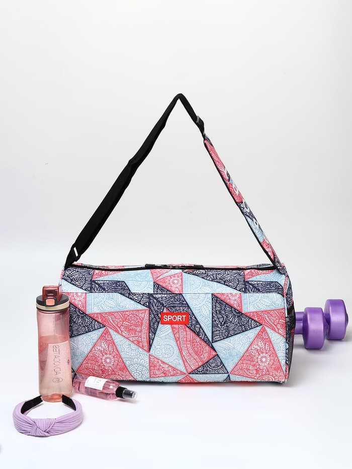 Сумка спортивная на молнии TEXTURA, боковой карман-сетка, регулируемый ремень, средний размер, красная